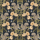 2999-44123 - Kurre Dark Blue Woodland Damask Wallpaper