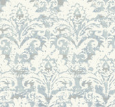 DF3335 - Velvet Crush Damask Blue & Pearl Wallpaper
