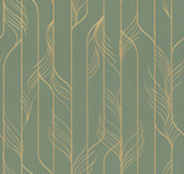 DF3306 - Elemental Thread Green & Gold Wallpaper