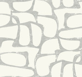 DF3356 - Craftsman Geometric White & Silver Wallpaper