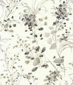 DF3342 - Spring Whispers Charcoal Wallpaper