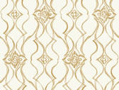 DF3372 - Pirouette White & Gold Wallpaper