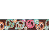 JE3510B - Contemporary Friends Forever Peace & Love Sign Pastel-Brown Border Wallpaper