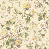 WA7807-WAVERLY CLASSICS  FOREVER YOURS WALLPAPER-Foggy Gray-Dusty Lilac-Wisteria-Cream-Amber-Butter-Gray-Sage-Hunter Green