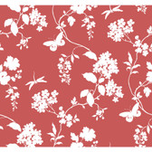 Silhouettes Trailing Floral and Vines Rose Wallpaper AP7430