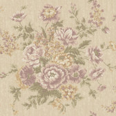 Rhapsody Rose Tapestry Wallpaper-VR3405 -golden beige- wisteria- lilac- white- mossy green- amber