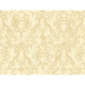 Rhapsody Small Scroll Wallpaper-VR3484 -cream- tan- gleam of gold