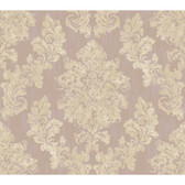 Rhapsody Regal Framed Damask Wallpaper-VR3505 -amethyst- gold vein- pale blue streak- mushroom
