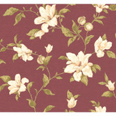 Regents Glen My Magnolia Wallpaper-PP5744-Claret Wine-White-Light Olive Green