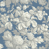 Blue Book Antique Floral Wallpaper KC1845 - indoorwallpaper.com