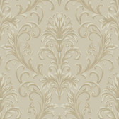 Texture Graystone Estate Feathered Damask HD6953 Silver-Beige Wallpaper