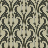 Candice Olson Luxury Finishes COD0333N Fanciful Cream-Black Wallpaper