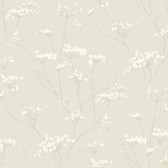 DN3708-White Enchanted Textured Floral Wallpaper