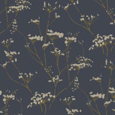DN3709 - Candice Olson Charcoal Enchanted Textured Floral Wallpaper