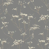 DN3711 - Candice Olson Grey Enchanted Textured Floral Wallpaper