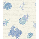 Kitchen & Bath Oceanic Blue-White Wallpaper KH7001