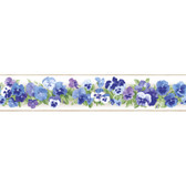 Kitchen & Bath Pansy Border KH7008BD in Blue, Violet and White