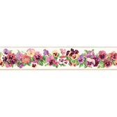 Kitchen & Bath Pansy Border KH7009BD in Pastel and White