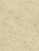 AL13742 Wren Olive Jacobean Floral Mosaic Wallpaper