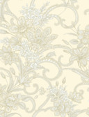 AL13746 Wren Cream Jacobean Floral Mosaic Wallpaper