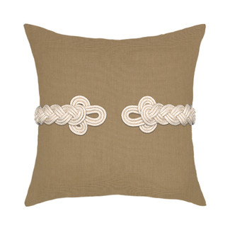 Beige Frog's Clasp Accent Pillow