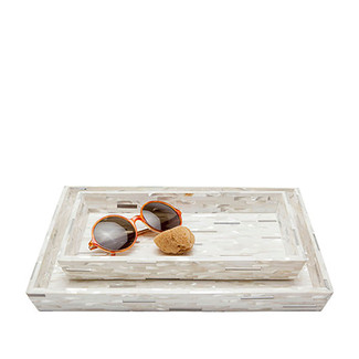 Silver Mix with Shell Trays, Set of 2