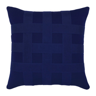 Basketweave Navy Accent Pillow