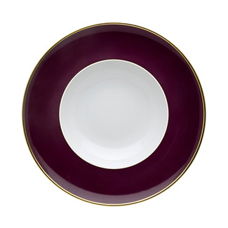 Burgundy and Gold Soup Plate