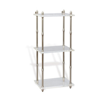 Nickel Lucite Accent Shelf with Bamboo Turnings