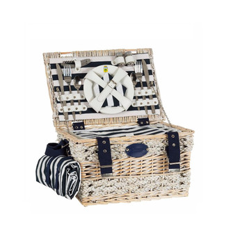 DELUXE NAUTICAL PICNIC BASKET FOR 2