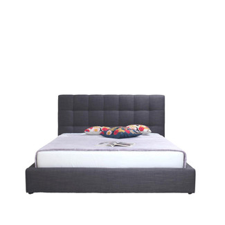 Platform King Bed with Tufted Headboard