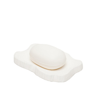 White Wood Grain Porcelain Soap Dish