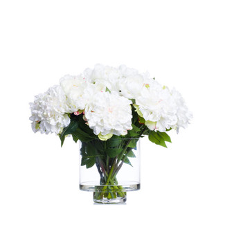 Cream Peonies In Footed Vase