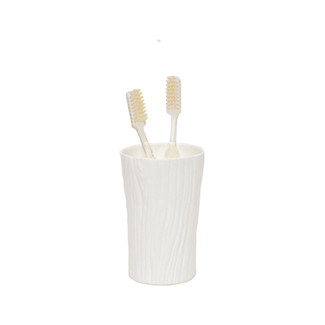 White Wood Grain Porcelain Toothbrush Holder