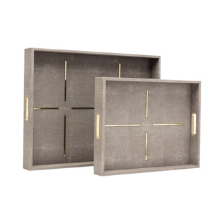 Daina Faux Shagreen Trays - Set of 2