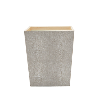 Faux Shagreen Square Wastebasket- Sand