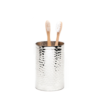 Hammered Metal Brush Holder