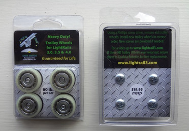 LightRail Extreme Duty 3.0, 3.5 and 4.0 Trolley Wheel Kit LRTWEDKIT