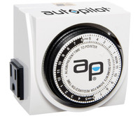 Autopilot AP Dual-Outlet Analog Timer, 1875W, 15A, 15Mins On/Off, 24Hr TM01015D