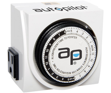 Autopilot AP Dual-Outlet Analog Timer, 1875W, 15A, 15Mins On/Off, 24Hr TM01015D