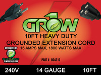 Grow1 240V Extension Cord 14 Gauge 10