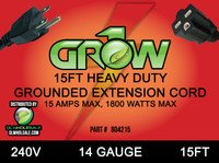 Grow1 240V Extension Cord 14 Gauge 15