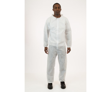 International Enviroguard White SMS Coverall, Elastic Wrist and Ankle, Large, 25/cs EG71030