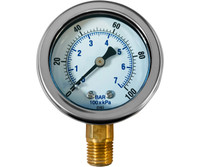 Dilution Solutions / Dosatron Pressure Gauge 0-100 PSI 1/4 Mount DSPG100PSI
