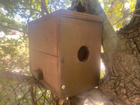 Squirrel House - Very Sturdy Outdoor Wooden Chipmunk Nesting Box To Gather Nuts Feeder (handmade with wood) 12"L x 6.5"W x 7.5"H 