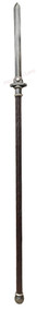 larp safe spear metal blade and simple decoration