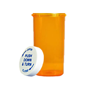 Amber Vials 6,8,13,16,20,30,40 & 60 Dram Sizes Child Resistant Prescription Bottles 13 Dram/ 75 Units 