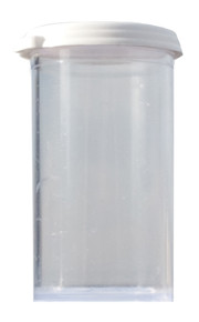 Scuffed 5 Dram Clear Polystyrene Plastic Vial (.63 oz.) - Caps Off