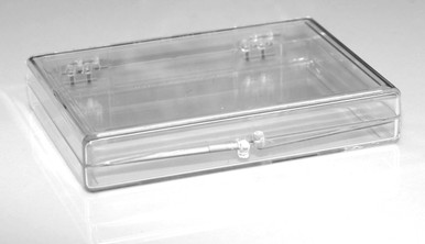Plastic Hinged Lid Box - 3-9/16" x 2-9/16" x 1/2"