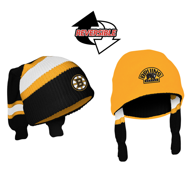 Reversible Boston Bruins Winter Hat Nhl Sockey Beanies